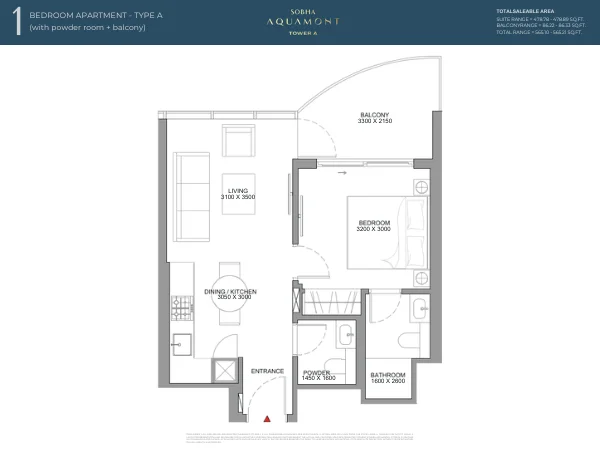1BR Floor Plan